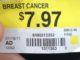Store tag: "Breast Cancer $7.97"