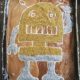 Chocolate cake with a robot on top