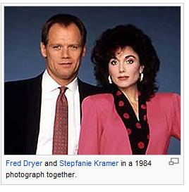 Caption: Fred Dryer and Stepfanie Kramer in a 1984 photograph together.