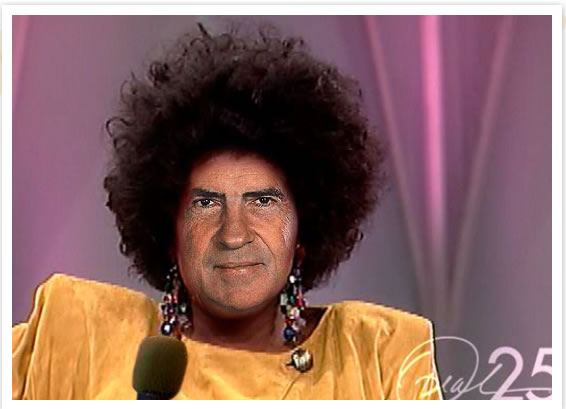 Richard Nixon with Oprah hair