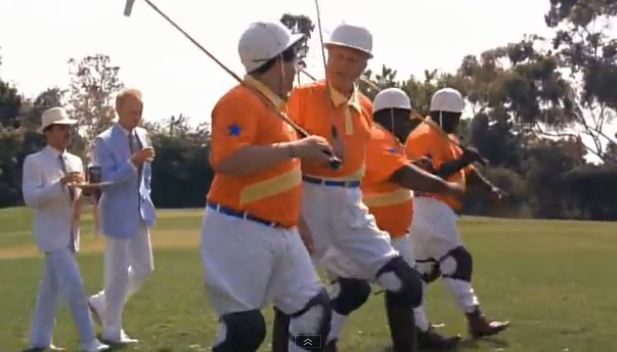 Albert teaches the Fat Boys to play polo