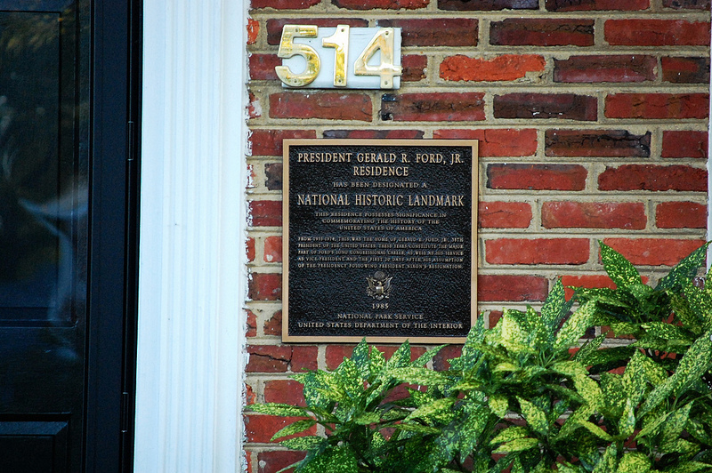 plaque on Gerald Ford House