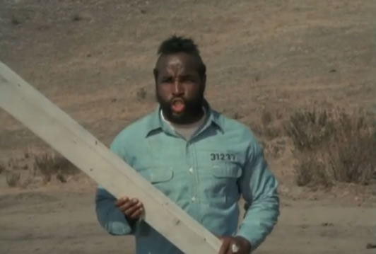 B.A. holds a big board