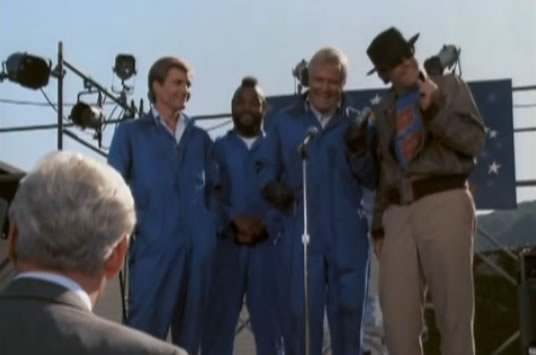 The A-Team as roadies for Rick James