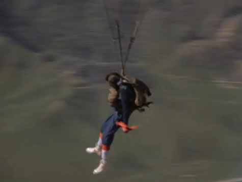 Tossing an unconscious B.A. out of an airplane