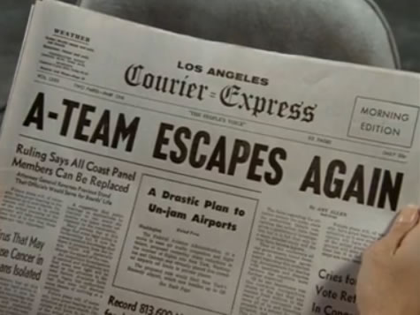 Newspaper: 'A-Team escapes again'
