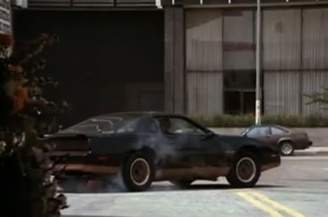 The very Knight Rider-ish getaway car