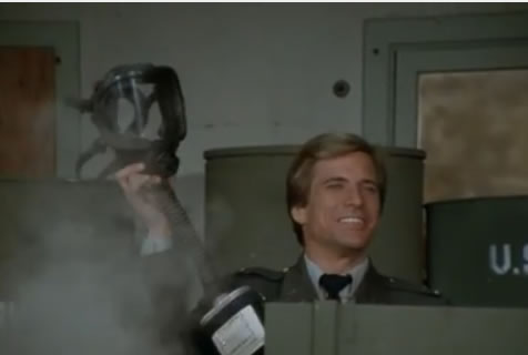 Face has a gas mask!