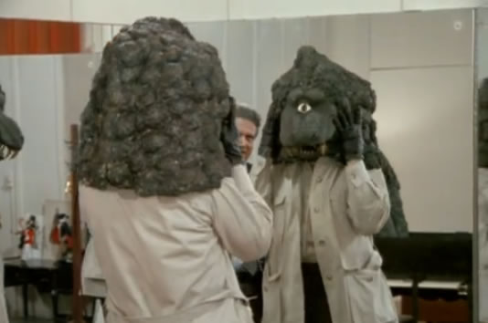 Hannibal tries on his monster head