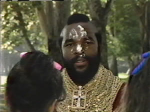 Mr. T has potato salad all over his face