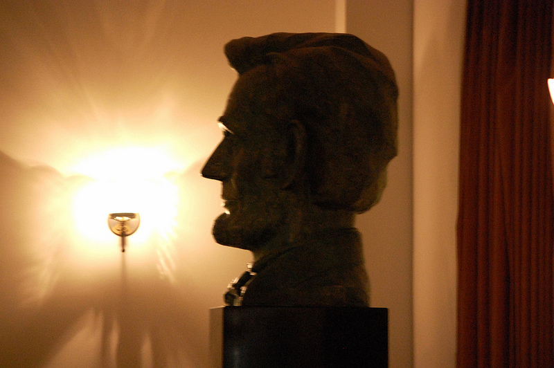 Bust of Lincoln in the balcony of Ford's Theater.