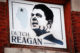 A sign commemorates Ronald "Dutch" Reagan in downtown Dixon, Illinois. 