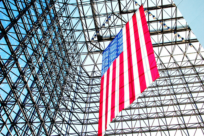 Flag in the JFK Library in Boston