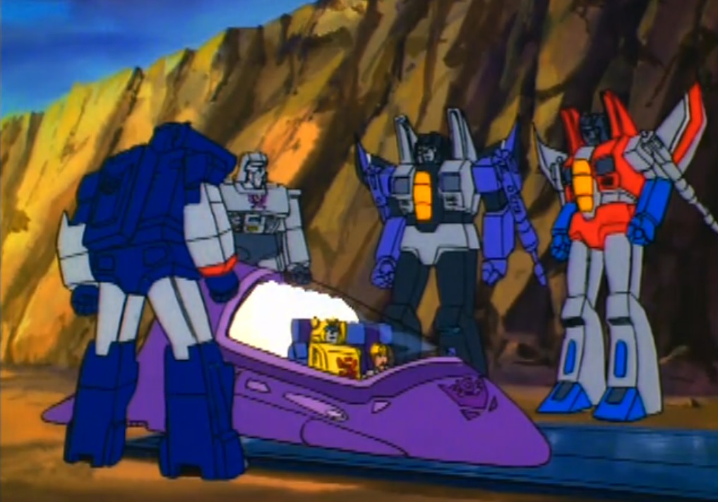 Decepticons force Bumblebee and Spike to ride toward the space bridge