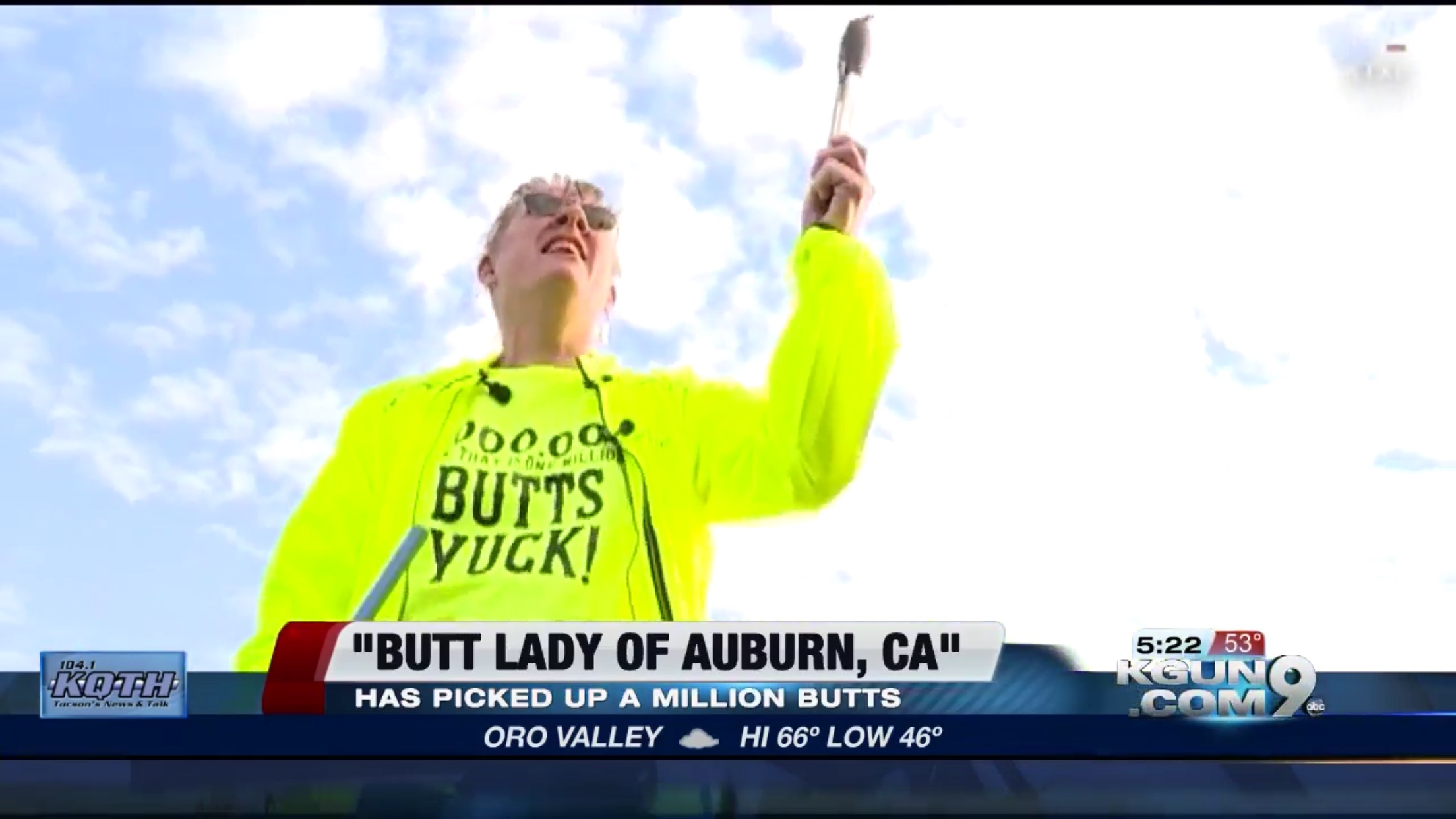 Butt Lady Of Auburn, CA: Has Picked Up A Million Butts