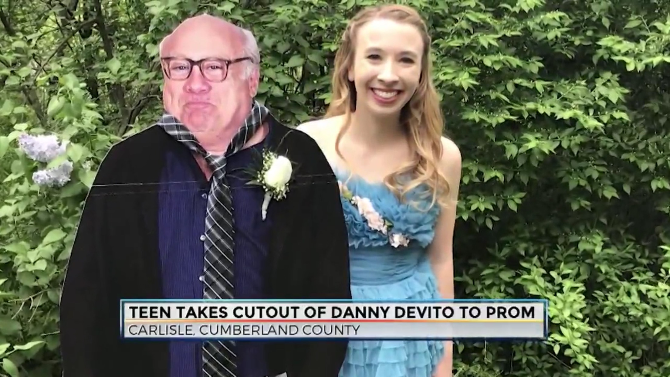 Teen Takes Cutout Of Danny Devito To Prom