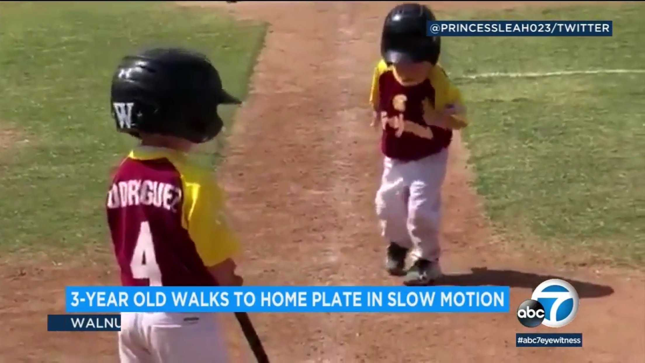 3-Year Old Walks To Home Plate In Slow Motion