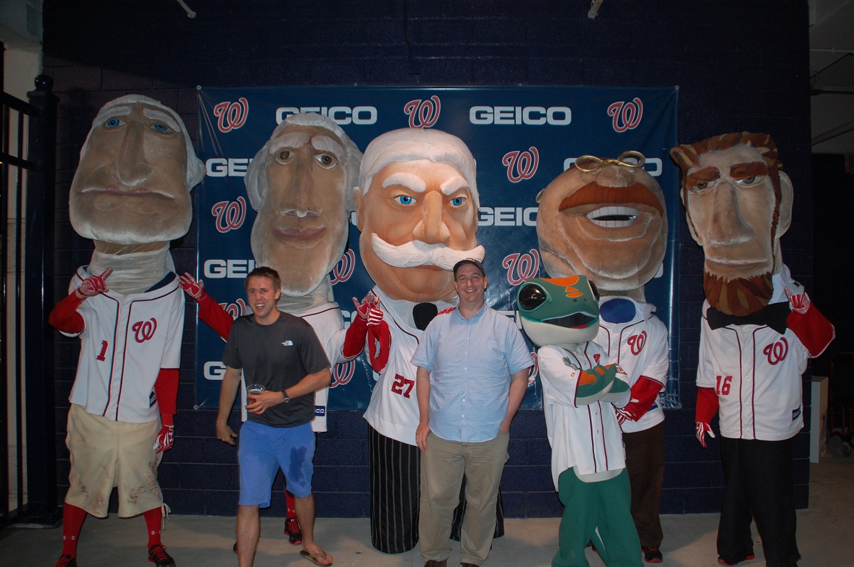 A dude realizes he's just photobombed me and the Racing Presidents