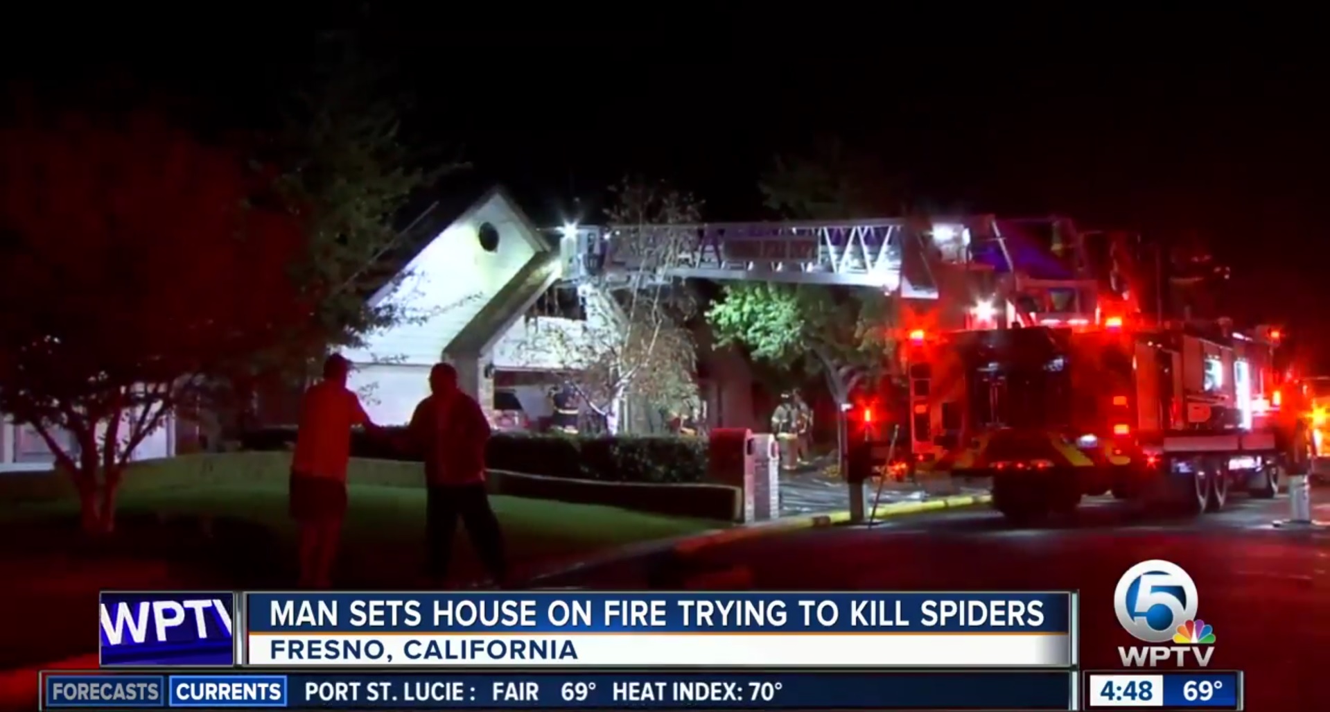 Man Sets House On Fire Trying To Kill Spiders