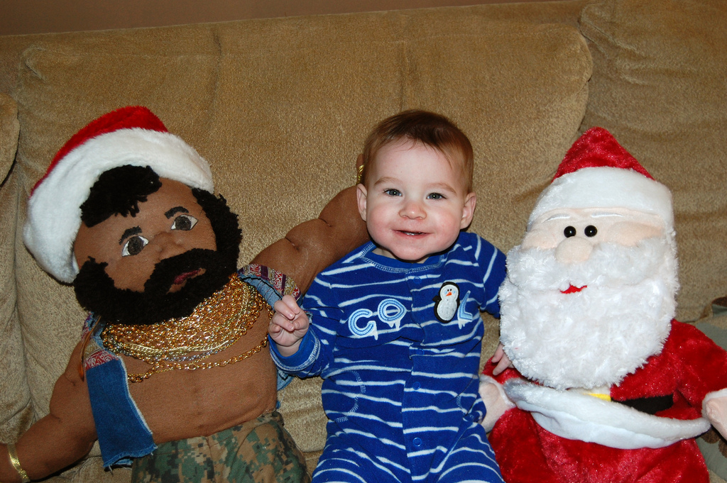 Mr. T, a baby, and Santa