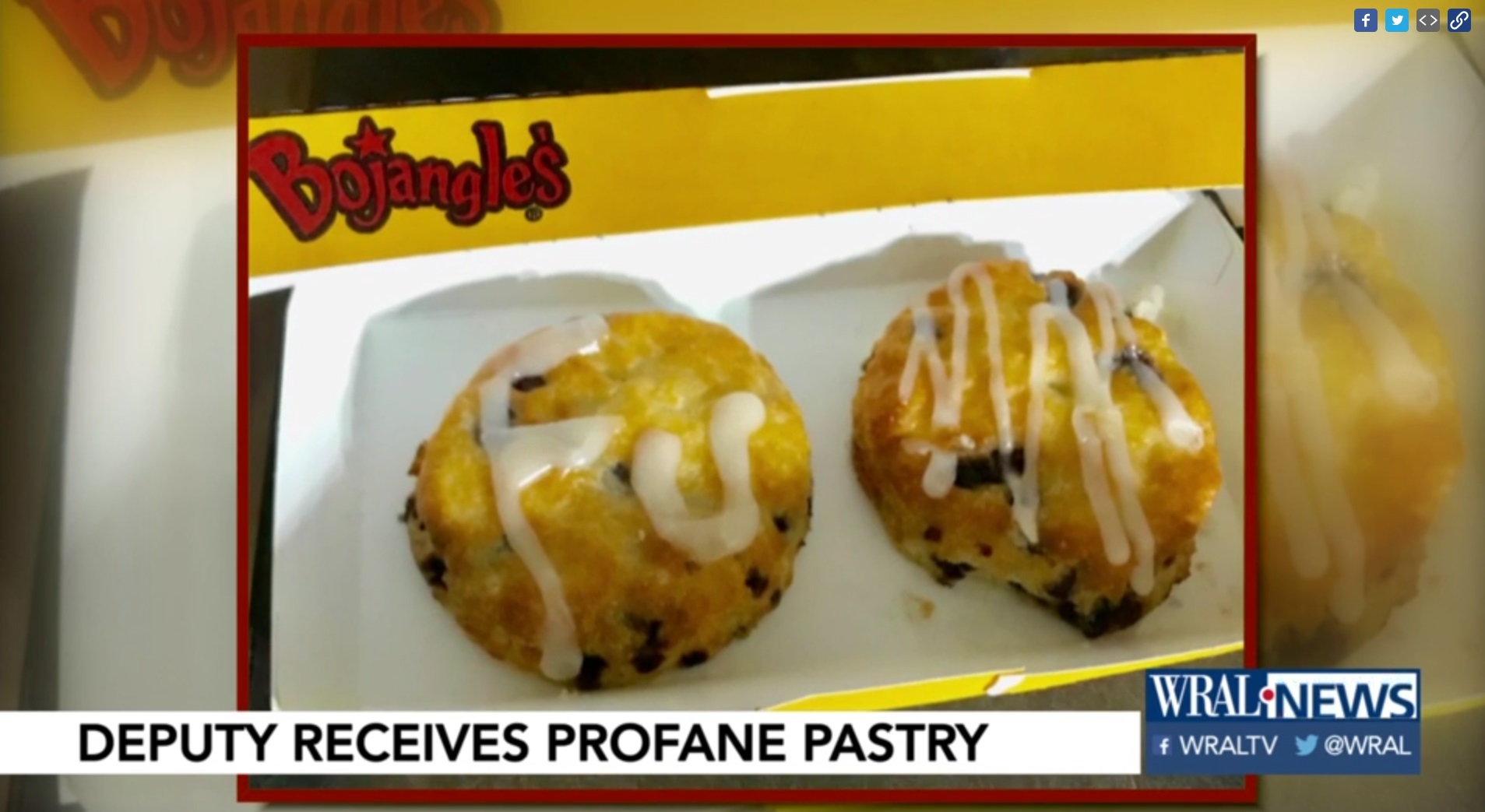 "Deputy Receives Profane Pastry" (The pastry reads 'FU")