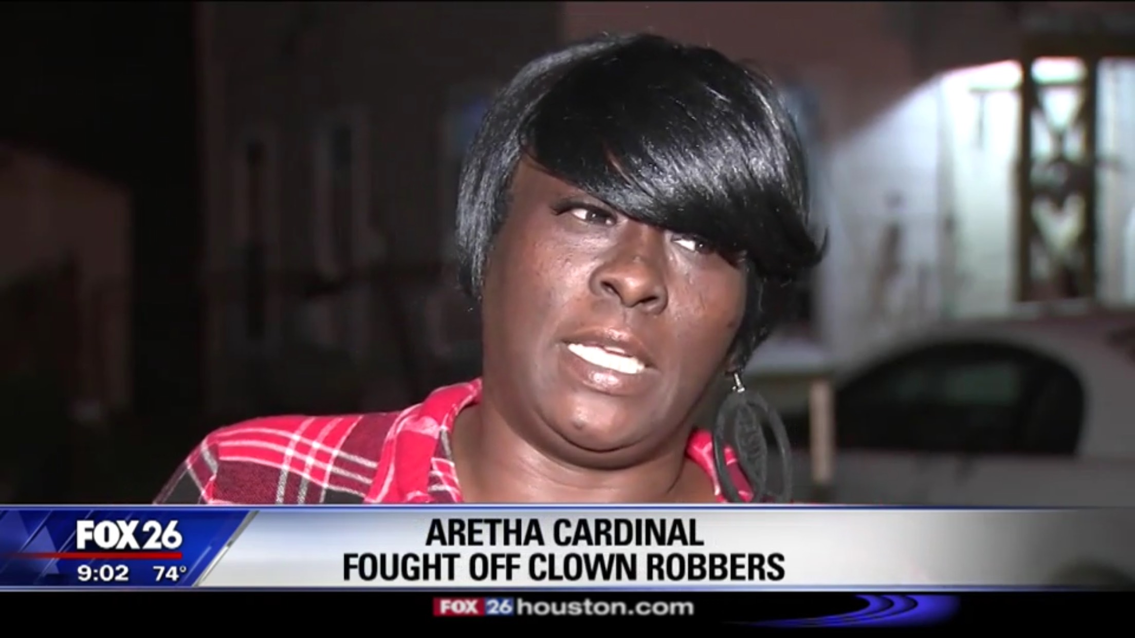 Aretha Cardinal: Fought Off Clown Robbers
