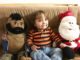 Almost two year old with Mr. T and Santa