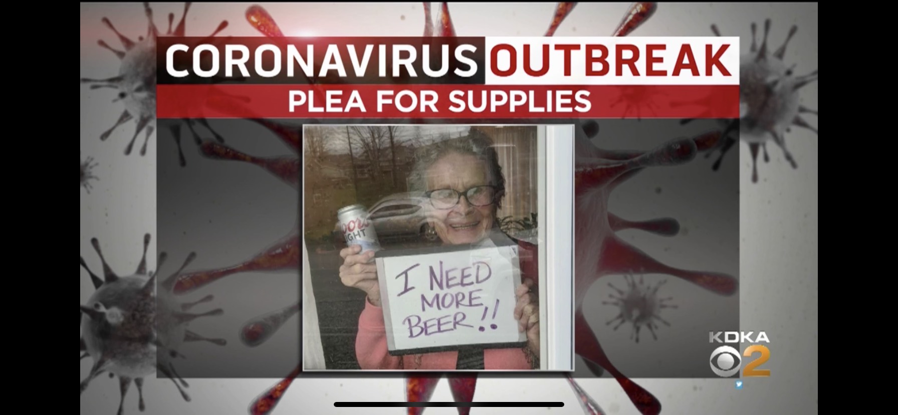Coronavirus Plea For Supplies: "I Need More Beer!"