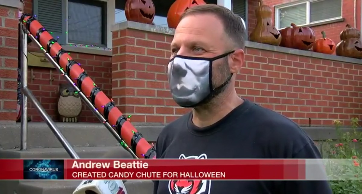 Andrew Beattie: Created Candy Chute For Halloween