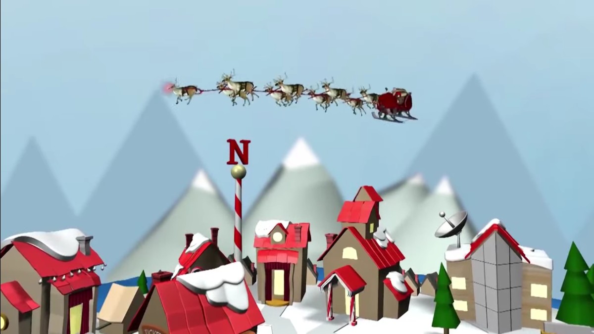 Screenshot from NORAD Santa Tracker