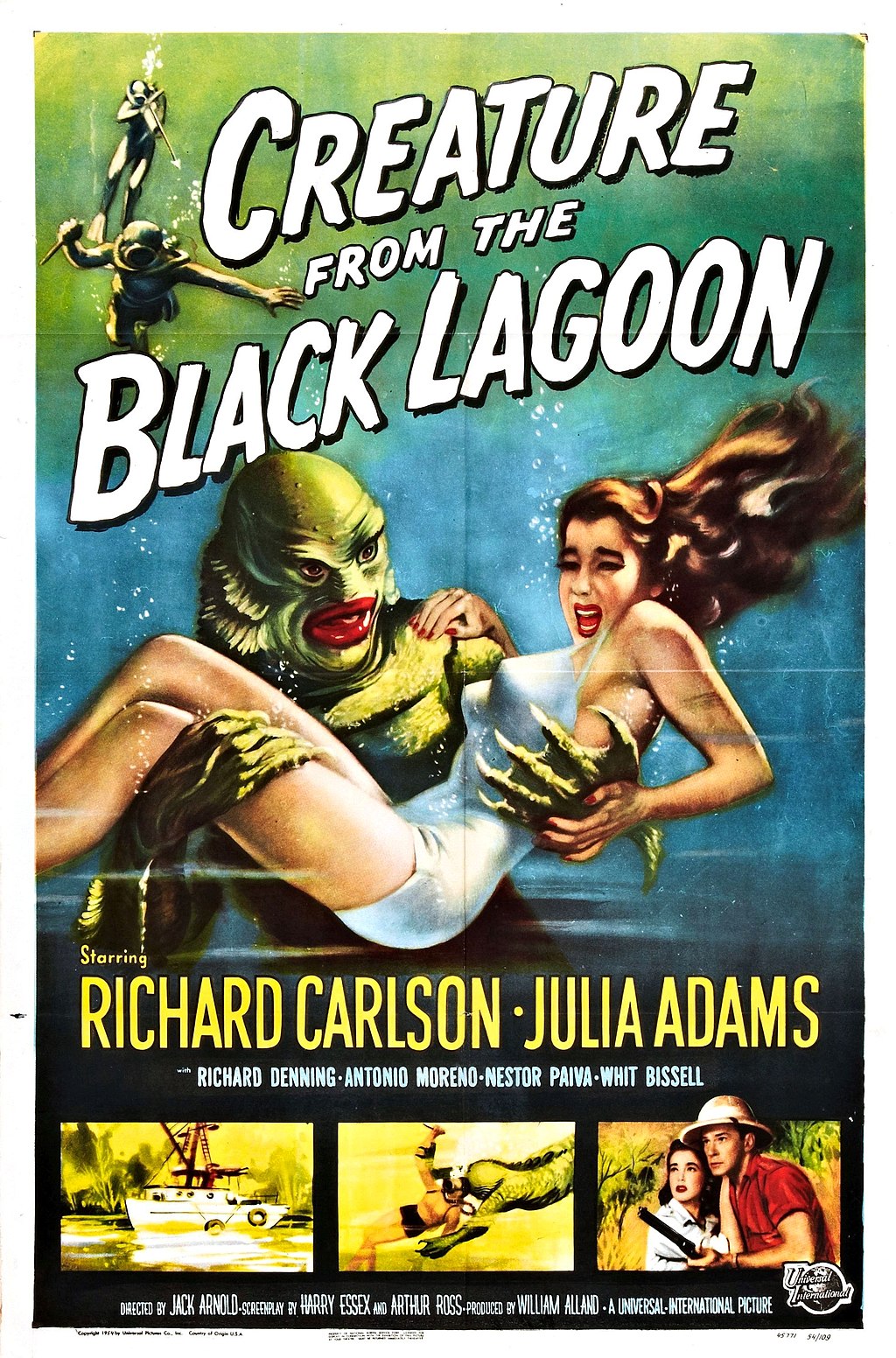 Creature From the Black Lagoon poster, by Reynold Brown, Public domain, via Wikimedia Commons https://commons.wikimedia.org/wiki/File:Creature_from_the_Black_Lagoon_poster.jpg
