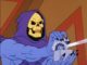 Skeletor unleashes the Diamond Ray of Disappearance - basically just some light shining out of a diamond
