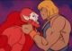 He-Man grabs Beast Man and prepares to throw him