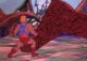 He-Man punches Colossor in the right foot, which starts to crumble