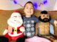 Six year old with Santa and Mr. T