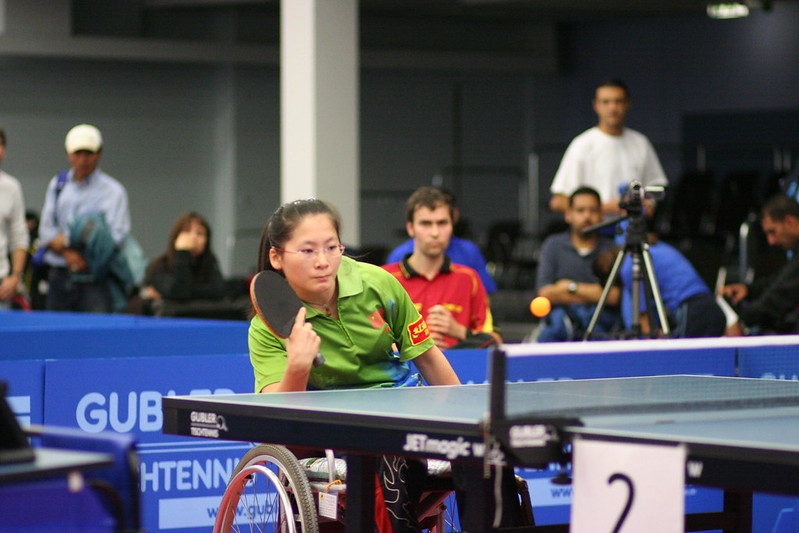 Gai Gu competes in the 2006 Paralympic Table Tennis World Championships in Montreaux. (Photo by Gaël Marziou via Flickr/Creative Commons https://flic.kr/p/oYahz)