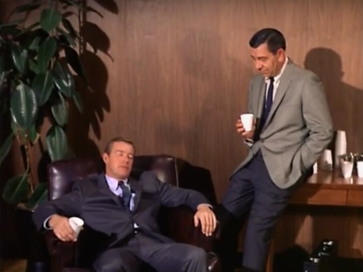 Agent Franke falls asleep during his coffee break with Friday.