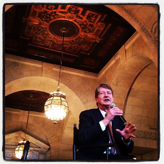 P.J. O'Rourke speaking at the New York Public Library (Photo by Bill via Flickr/Creative Commons https://flic.kr/p/kJA4Ne)