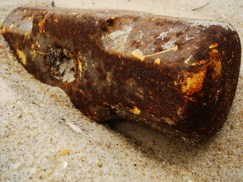 A rusty head of a sledge hammer. (Photo by Chris Young via Flickr/Creative Commons https://flic.kr/p/yNZTW)