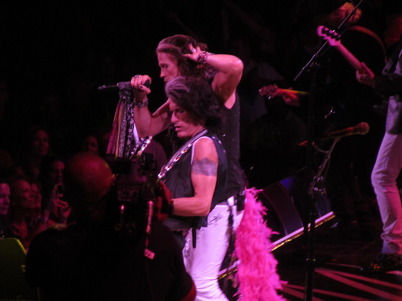 Aerosmith's Steven Tyler and Joe Perry onstage. (Photo by bobnjeff via Flickr/Creative Commons https://flic.kr/p/czmatQ)