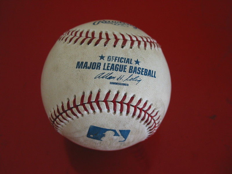 An official Major League baseball. (Photo by Dennis Yang via Flickr/Creative Commons https://flic.kr/p/3paU1)
