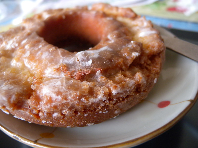 Closeup of a glazed doughnut. (Photo by 5th Luna via Flickr/Creative Commons https://flic.kr/p/eHvLic)