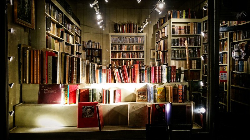 Shelves and shelves of old books, at Cecil Court Bookshop. (Photo by Garry Knight via Flickr/Creative Commons https://flic.kr/p/22jqiAZ)