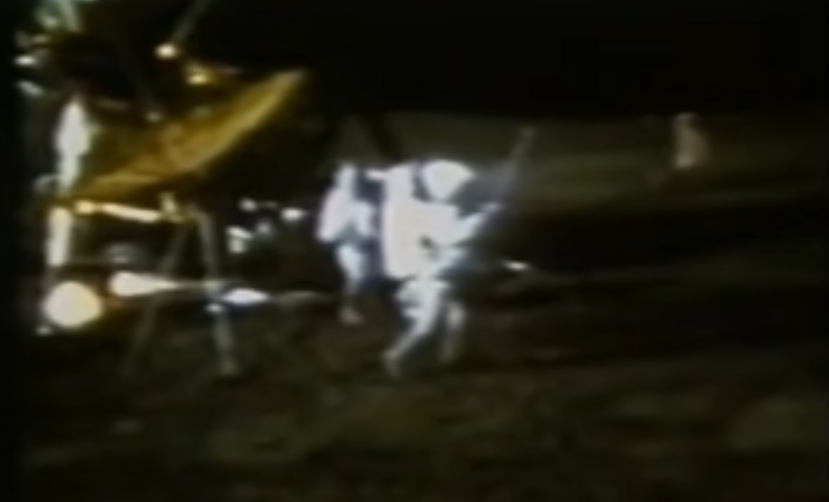 Alan Shepard hits a golf ball on the moon. (Screenshot from NASA https://youtu.be/t_jYOubJmfM)