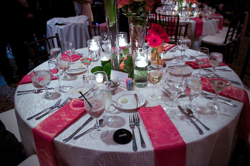 A dinner table set with plates, napkins, glasses and silverware. Photo by Allie Osmar Slarto via Flickr/Creative Commons https://flic.kr/p/6EAtHH