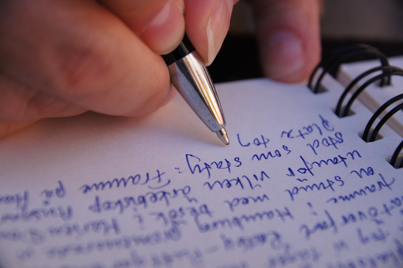 A person writes in a diary. (Photo by Fredrick Rubensson via Flickr/Creative Commons https://flic.kr/p/ffFg2f)