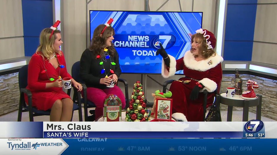 chyron reads: "Mrs. Claus: Santa's Wife"