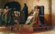 The painting Le Pape Formose et Étienne VI by Jean-Paul Laurens, 1870, shows Pope Stephen VI pointing and accusing Pope Formosus, who is 1) on the papal throne and 2) dead. Image via Wikicommons https://en.wikipedia.org/wiki/Cadaver_Synod#/media/File:Jean_Paul_Laurens_Le_Pape_Formose_et_Etienne_VI_1870.jpg