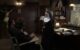 Sister Mary Stigmata (right) talks to Jake and Elwood in a scene from The Blues Brothers.